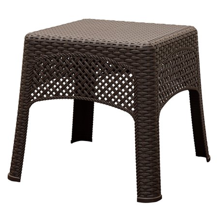 ADAMS MFG Earth Brown Square Resin Woven Side Table 8071-60-3731